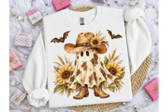 Cowboy Ghost Sunflower Halloween PNG Product Image 1