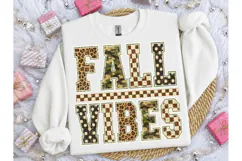 Fall Vibes Mixed Pattern PNG Shirt Desig Product Image 2