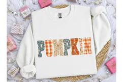 Pumpkin Fall Floral Plaid PNG Sublimatio Product Image 1