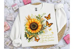 Sunflower Butterfly Be Sunshine PNG Tee Product Image 3
