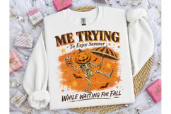 Me Trying Summer Pumpkin PNG Tee Design Product Image 1