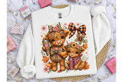 Highland Cow Fall Autumn PNG Sublimation Product Image 1