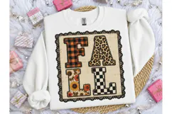 Fall Patchwork Letters PNG Sublimation T Product Image 3