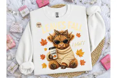 Leaves Fall I Don't Highland Cow PNG Product Image 3