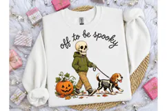Off To Be Spooky Skeleton Dog PNG Tee Product Image 1