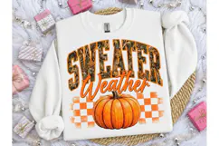 Sweater Weather Pumpkin PNG Fall Tee Product Image 1