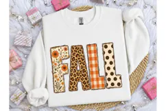 Fall Patchwork Letters PNG Shirt Design Product Image 1