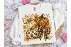 Fall Pumpkin Bow PNG Sublimation Tee Product Image 3