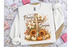 Fall Cross Praise Every Season PNG Shirt Product Image 3
