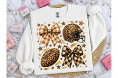 Leopard Football Coquette Bow PNG Tee Product Image 3