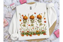Dancing Pumpkin Skeleton Halloween PNG T Product Image 2