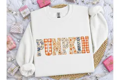 Pumpkin Fall Floral Plaid PNG Sublimatio Product Image 3