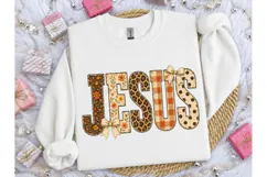 Jesus Boho Floral Leopard PNG Tee Design Product Image 1