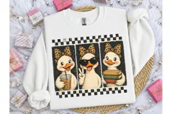 Cute Duck Leopard Bow Trio PNG Tee Desig Product Image 3