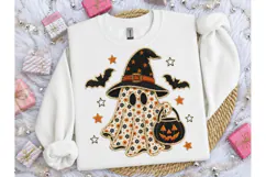 Halloween Ghost Witch Floral PNG Tee Product Image 3