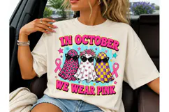 In October We Wear Pink Ghost PNG Tee Product Image 1