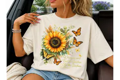 Sunflower Butterfly Be Sunshine PNG Tee Product Image 1