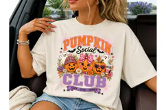 Pumpkin Social Club PNG Halloween Tee Product Image 1