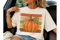 Retro Pumpkin Fall PNG Sublimation Tee-Retro Pumpkin Fall PN Product Image 1