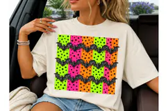 Halloween Bats Neon Polka Dot PNG Tee-Halloween Bats Neon Po Product Image 1