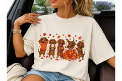 Fall Dachshund PNG Autumn Dog Tee Design Product Image 3