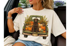 Fall Chocolate Lab Truck PNG Sublimation Product Image 3