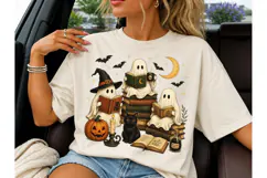 Ghost Reading Books Halloween PNG Shirt Product Image 3