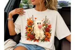 Floral Ghost Swing Halloween PNG Tee Product Image 3