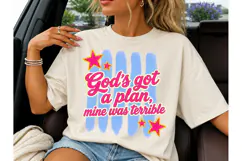God's Got A Plan PNG Funny Faith Tee Product Image 3