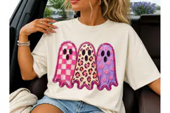 Pink Ghost Trio Halloween PNG Shirt Product Image 1