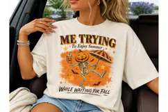 Me Trying Summer Pumpkin PNG Tee Design Product Image 3