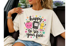Happy To See Your Face Teacher PNG Tee Product Image 3