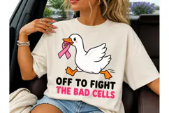 Fight Bad Cells Duck PNG Cancer Tee Product Image 3