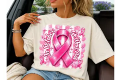 In October We Wear Pink PNG Tee Design Product Image 3