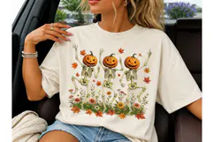 Dancing Pumpkin Skeleton Halloween PNG T Product Image 3