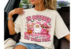 In October We Wear Pink PNG Tee Product Image 3