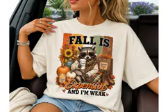 Fall Is Expensive Raccoon PNG Tee Product Image 3