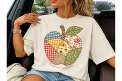 Patchwork Apple PNG Sublimation Tee Desi Product Image 3