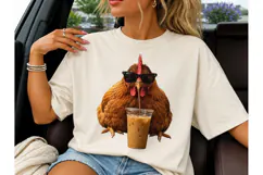 Cool Chicken Iced Coffee PNG Shirt Product Image 3