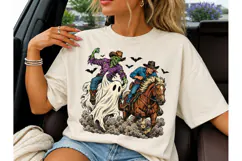 Halloween Cowboy Zombie Ghost PNG Tee-Halloween Cowboy Zombi Product Image 3