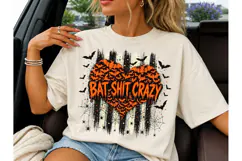 Bat Shit Crazy Halloween PNG Tee Product Image 3