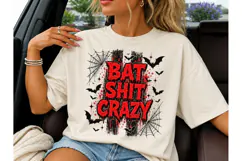 Bat Shit Crazy Halloween PNG Tee Product Image 3
