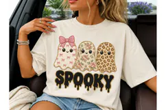 Spooky Ghost Trio Halloween PNG Shirt-Spooky Ghost Trio Hall Product Image 3