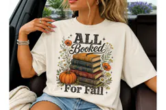 All Booked For Fall PNG Book Lover Tee Product Image 3