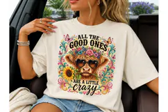 Highland Cow Crazy PNG Sublimation Tee Product Image 2