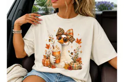 Fall Goose Pumpkin Spice Latte PNG Tee Product Image 1