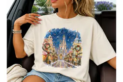 Magic Castle Christmas Night PNG Tee Product Image 3