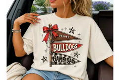 Bulldogs Game Day PNG Pennant Tee Design Product Image 1