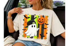 Halloween Ghost Bats Pumpkin PNG Tee-Halloween Ghost Bats Pu Product Image 3
