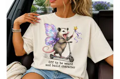 Opossum Fairy Scooter PNG Weird Tee Product Image 3